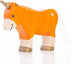 Lilu eenhoorn pony hengst oranje houten speelgoed figuur FSC