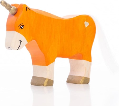 Lilu eenhoorn pony hengst oranje houten speelgoed figuur FSC