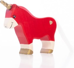 Lilu Unicorn houten speelgoed pony rood - FSC hout magisch figuur