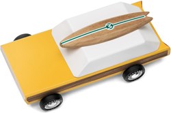 Candylab houten speelgoedauto Woodie - klassiek design en surfplank