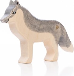 Lilu figurine loup en bois animaux de la forêt jouet FSC peint à la main