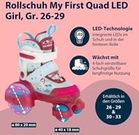 Hudora rolschaatsen LED eenhoorn verstelbaar maat 26-29 kinderskates-3