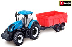 Bburago tractor speelgoed New Holland T7.315 met kiepwagen frictie