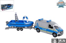 Kids GLOBE Volkswagen Transporter politie speelgoedauto met boot 29cm