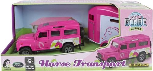 Kids GLOBE voiture jouet Land Rover avec remorque rose 26cm plastique-3