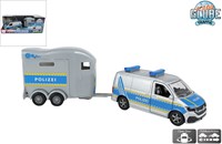 Kids GLOBE politie speelgoedauto VW Transporter met paardentrailer 28,5cm