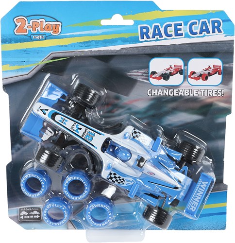 2-Play voiture de course jouet Formule avec pneus supplémentaires pull back-3