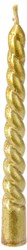 Decoris kaarsen Swirl goud kerstboomkaarsjes set van 8 stuks 10cm