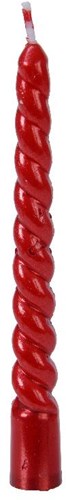 Decoris bougies de sapin de Noël rouges Swirl lot de 8 - décoration de Noël