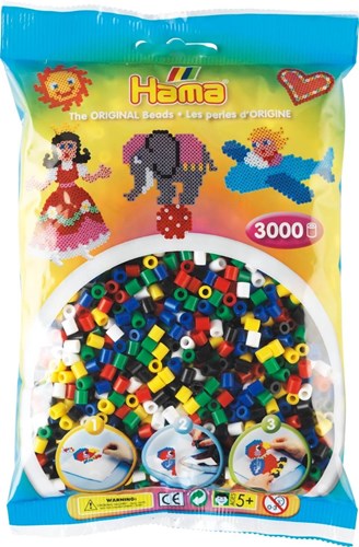 Hama strijkkralen - primaire kleuren mix - 3000 stuks creatief speelgoed