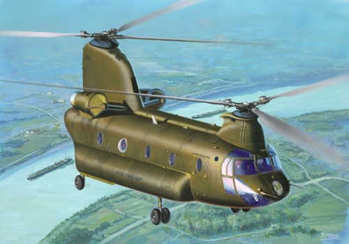 Revell modelbouwpakket helikopter CH-47D Chinook 1:144 set