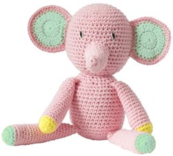 Global Affairs peluche éléphant rose - jouet crocheté - Commerce Équitable