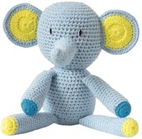 Global Affairs knuffel olifant lichtblauw gehaakt - Fairtrade katoen