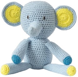 Global Affairs peluche éléphant bleu clair crocheté - Coton équitable