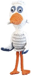 Global Affairs peluche crochetée Fabeltjeskrant Mademoiselle Cigogne doudou