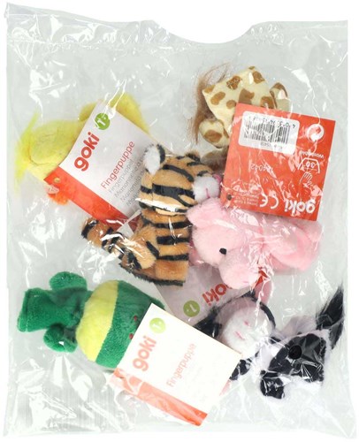 Goki Pluche Vingerpop Dieren - 1 stuk - willekeurig geleverd-2