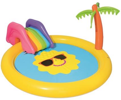 Bestway speelzwembad spraypool met glijbaan 237x201x104cm vinyl