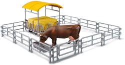 Bruder speelgoed hooiruif met hekken en voederbak boerderijset koe