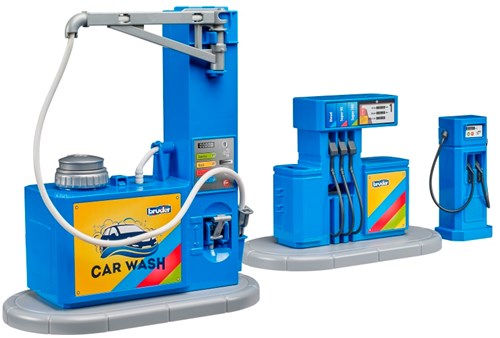 Bruder speelgoed tankstation en autowasstraat accessoire voor voertuigen