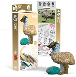 Eugy puzzle 3D - Émeu - Kit créatif animal en carton brun