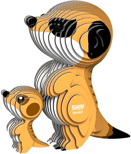 Eugy 3D-puzzel stokstaartje karton kleurrijk dieren speelgoed