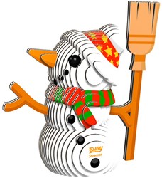 Eugy puzzle 3D bonhomme de neige - kit créatif en carton DIY