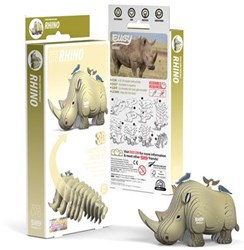 Eugy 3D Puzzel - Neushoorn - Dierenpuzzel - Creatief Speelgoed