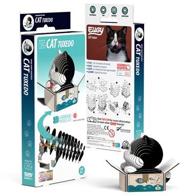 Eugy 3D puzzel kat - Tuxedo - duurzaam karton - dieren speelgoed