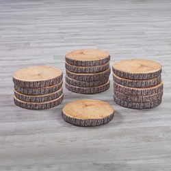 Cosy coussins tranche de bois lot de 15 pour classe et aire de jeu
