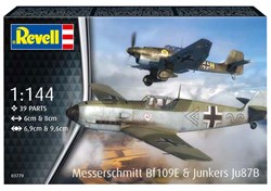 Revell modelbouwpakket vliegtuig Messerschmitt Bf109E Junkers Ju87B 1:144