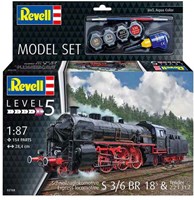 Revell modelbouwpakket stoomlocomotief S3/6 BR18 1:87 treinset
