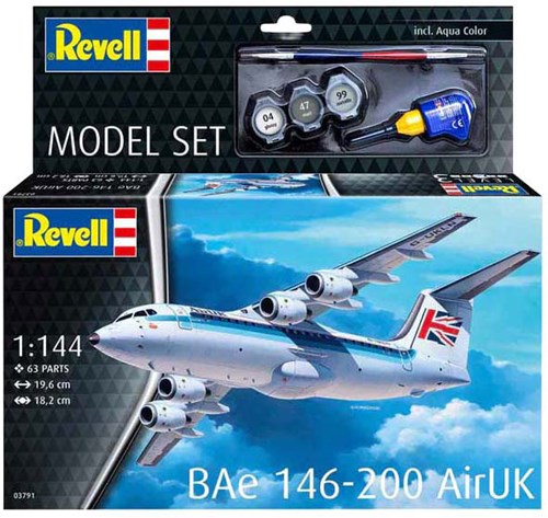 Revell modelbouwpakket vliegtuig BAe 146-200 AirUK schaal 1:144