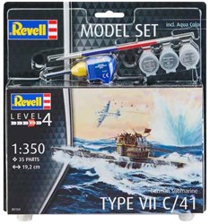 Revell modelbouwpakket onderzeeër Type VII C/41 1:350 schaal 35dlg