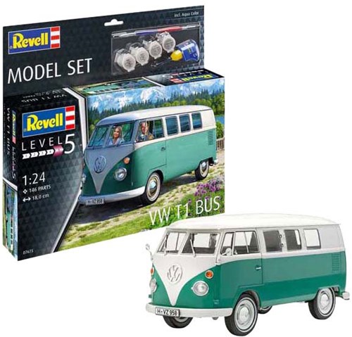 Revell modelbouwpakket VW T1 bus 1:24 - 146 onderdelen schaalmodel-2