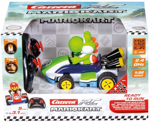 Carrera RC bestuurbare auto Mario Kart Yoshi 1:32 2,4GHz raceplezier