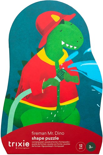 Trixie puzzel speelgoed - vormenpuzzel Brandweerman Mr. Dino 12 stuks