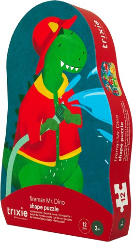 Trixie puzzel speelgoed - vormenpuzzel Brandweerman Mr. Dino 12 stuks-2