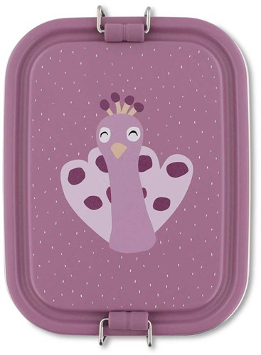 Trixie brooddoos klein lunchbox voor kinderen Mrs. Peacock RVS