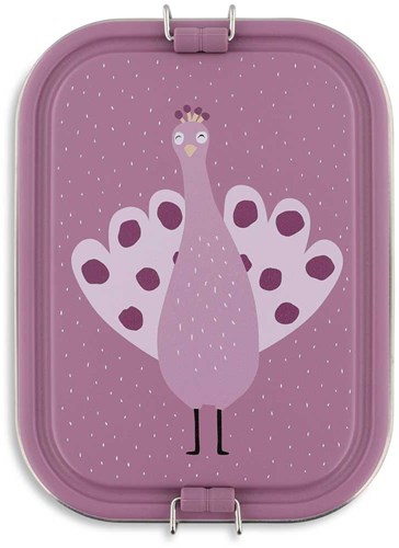 Trixie grande boîte à lunch - boîte à goûter inox Mrs. Peacock pour enfants