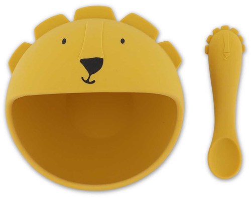 Trixie set repas bébé silicone Mr. Lion avec ventouse et cuillère