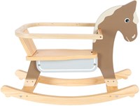 Small Foot cheval à bascule jouet en bois avec siège et anneau de sécurité-2