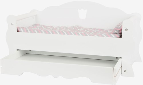 Small Foot - Houten poppenbed met lade en beddengoed, wit speelgoed-3