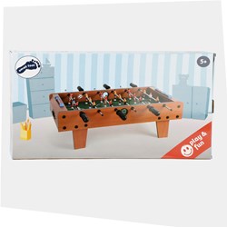 Small Foot - Houten tafelvoetbal spel bruin voor kinderen en volwassenen