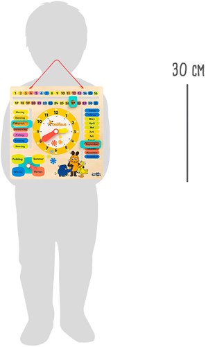 Small Foot - Houten leerbord klok kijken muis - educatief speelgoed-3