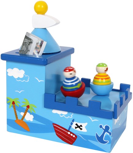 Houten muziekdoos en spaarpot piraat voor kinderen - piratendesign-2
