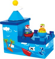 Boîte à musique et tirelire en bois pirate pour enfants - design pirate-3