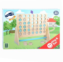 Houten Spel Four in a Row XXL - klassiek strategiespel voor kinderen