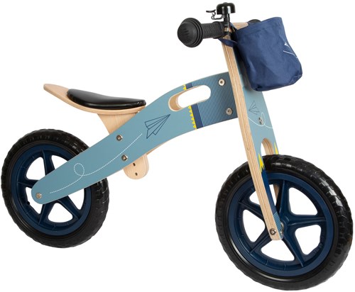 Small Foot houten loopfiets blauw vliegtuig - balansfiets voor kinderen