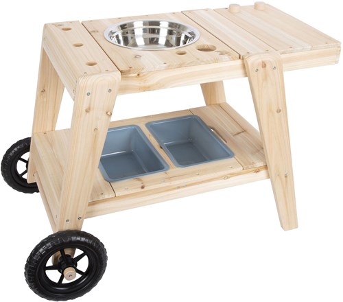 Small Foot houten modderkeuken compact buitenkeuken met wielen