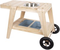 Small Foot houten modderkeuken compact buitenkeuken met wielen-3